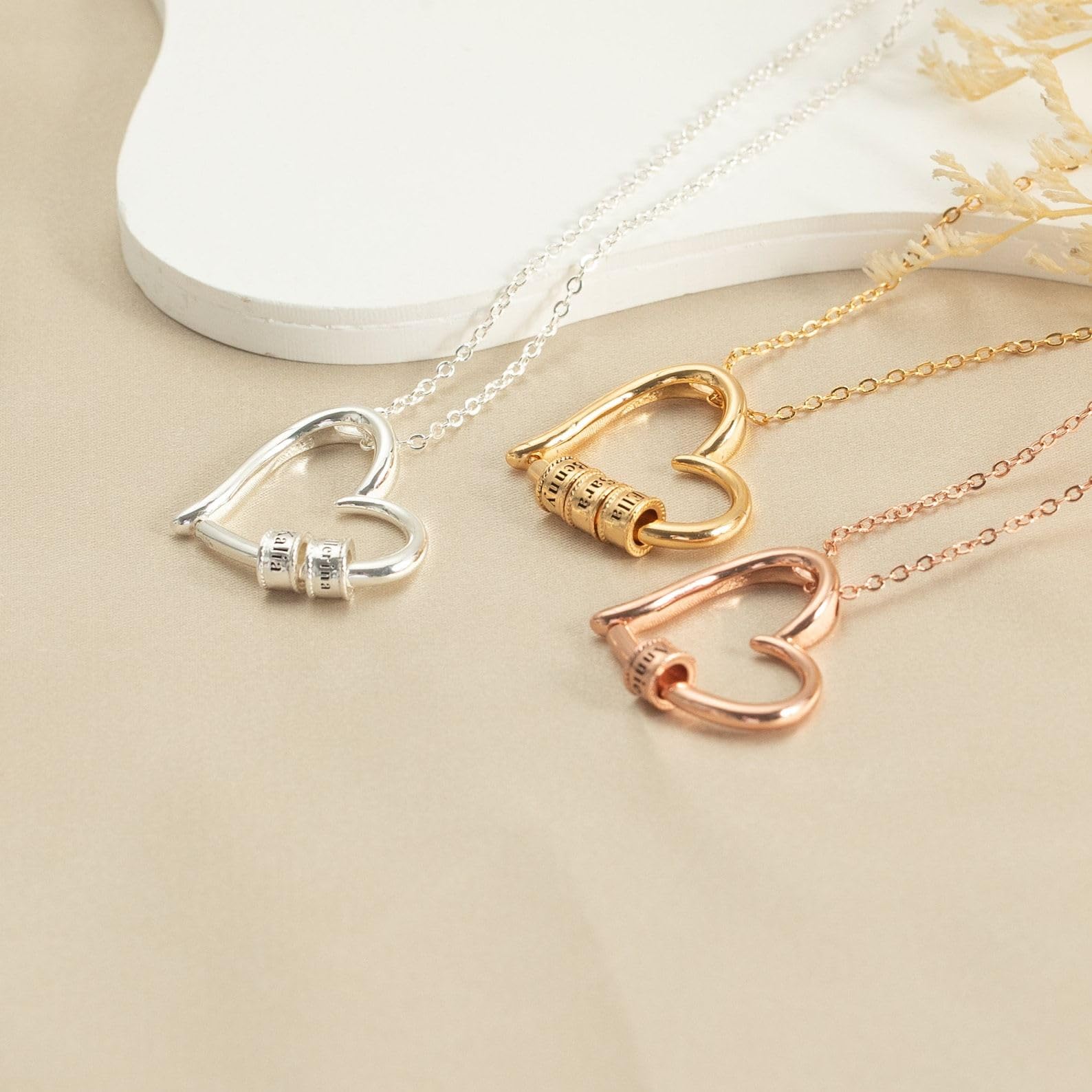 Inciso cuore collana con nome, bambini nomi per mamma, personalizzato famiglia collana con nome, su misura Natale per madre, multiplo sfere ciondolo