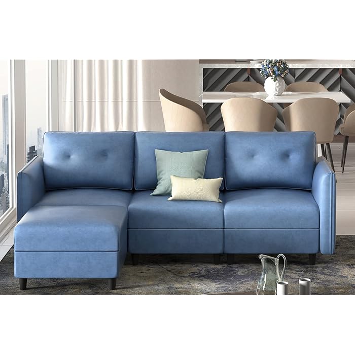 Buy LLAPPUIL Modular Sectional Sofa Faux Leather Fabric Reversible 4