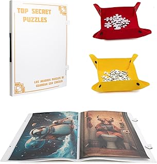 Coozles Album Carpeta de Almacenamiento para Puzzles 1000 Piezas, Organizador de Rompecabezas, Guarda Puzzle, Portátil de Gran Capacidad, Accesorios Puzzle Protectores y Antipolvo, Color Blanco