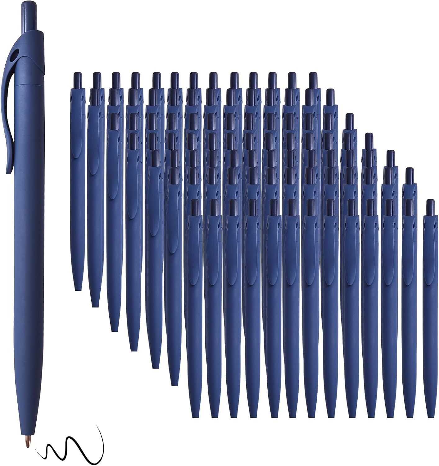 BallPoint Pens, 100 Pack (BLACK Ink),Bulk Pens, Navy Blue Barrel,Click Pens for Office Home and School, Retractable Ballpoint Pens, Medium Point, 1.00MM (Navy Blue)