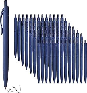 BallPoint Pens, 100 Pack (BLACK Ink),Bulk Pens, Navy Blue Barrel,Click Pens for Office Home and School, Retractable Ballpoint Pens, Medium Point, 1.00MM (Navy Blue)