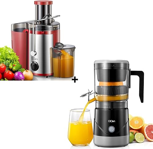 Qcen Paquete rojo y eléctrico del negro del exprimidor de la máquina del exprimidor de 500W