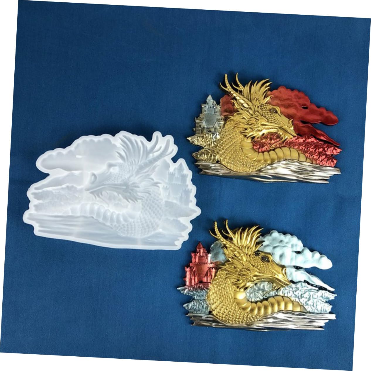 5 Pezzi Stampo in Silicone Flessibile per Drago Resistente e Pratico per Decorazioni Murali Te Modellazione Semi Artigianato