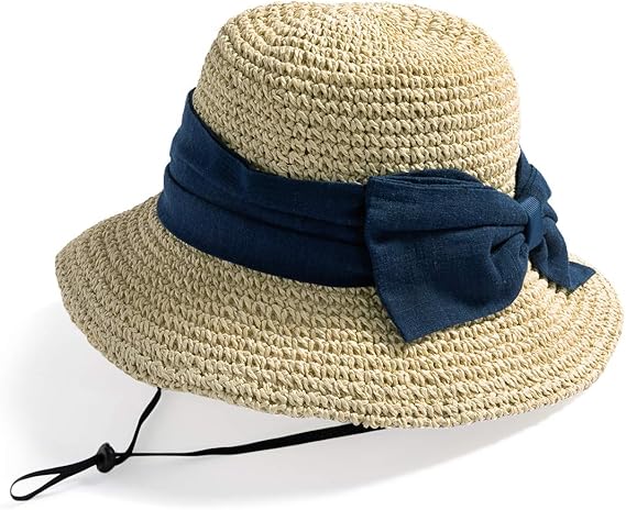 Amazon Queenhead つば広 麦わら帽子 あご紐付き 手編みストローハット Uv 小顔 帽子 レディース 大きいサイズ ハット 日よけ 紫外線対策 Bigサイズ 61 63cm ネイビー ハット 通販