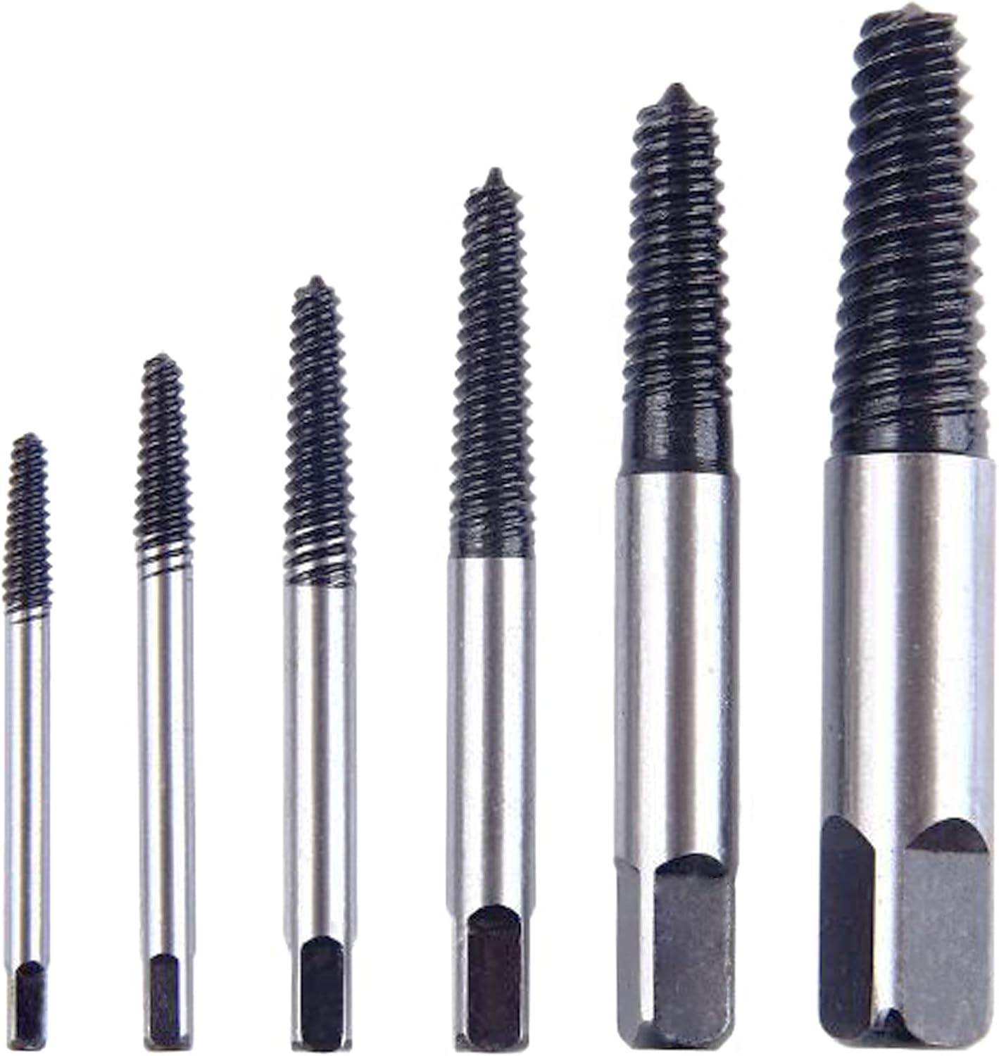 Oruiiju 6 Pcs Spiral Screw Extractor Kit, Pipe Screw Extractor Set