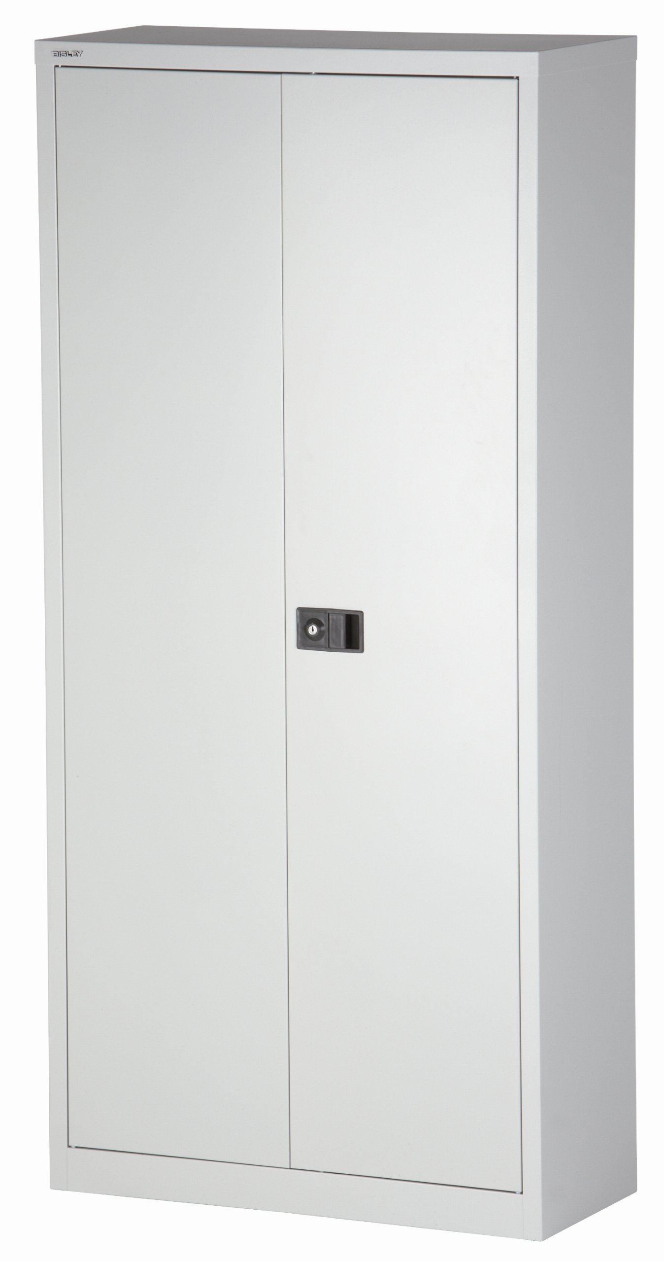 BISLEY Original Flügeltürenschrank Universal,4 Fachböden,5 OH,Metallschrank,Lichtgrau,40x91.4x195cm,Professionelle Lackierung,Montiert,Mehrzweckschrank,Garage,Arbeitszimmer,abschließbar Lagerschrank