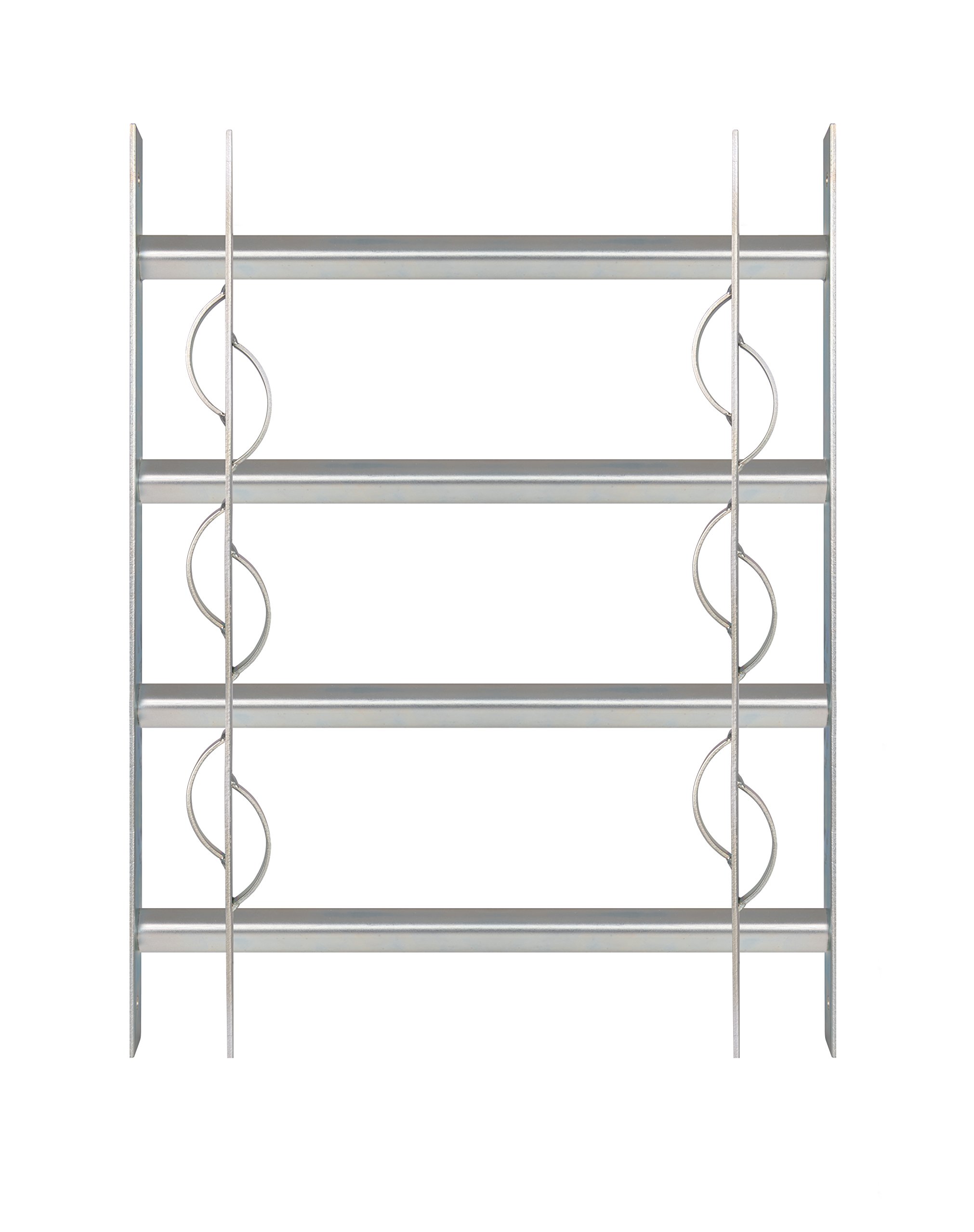 Alberts 563646 Window Grille Secorino Style | Extendable for Windows Outside | Burglary Protection Grille | electrogalvanised Blue | 600 x 500-650 mm
