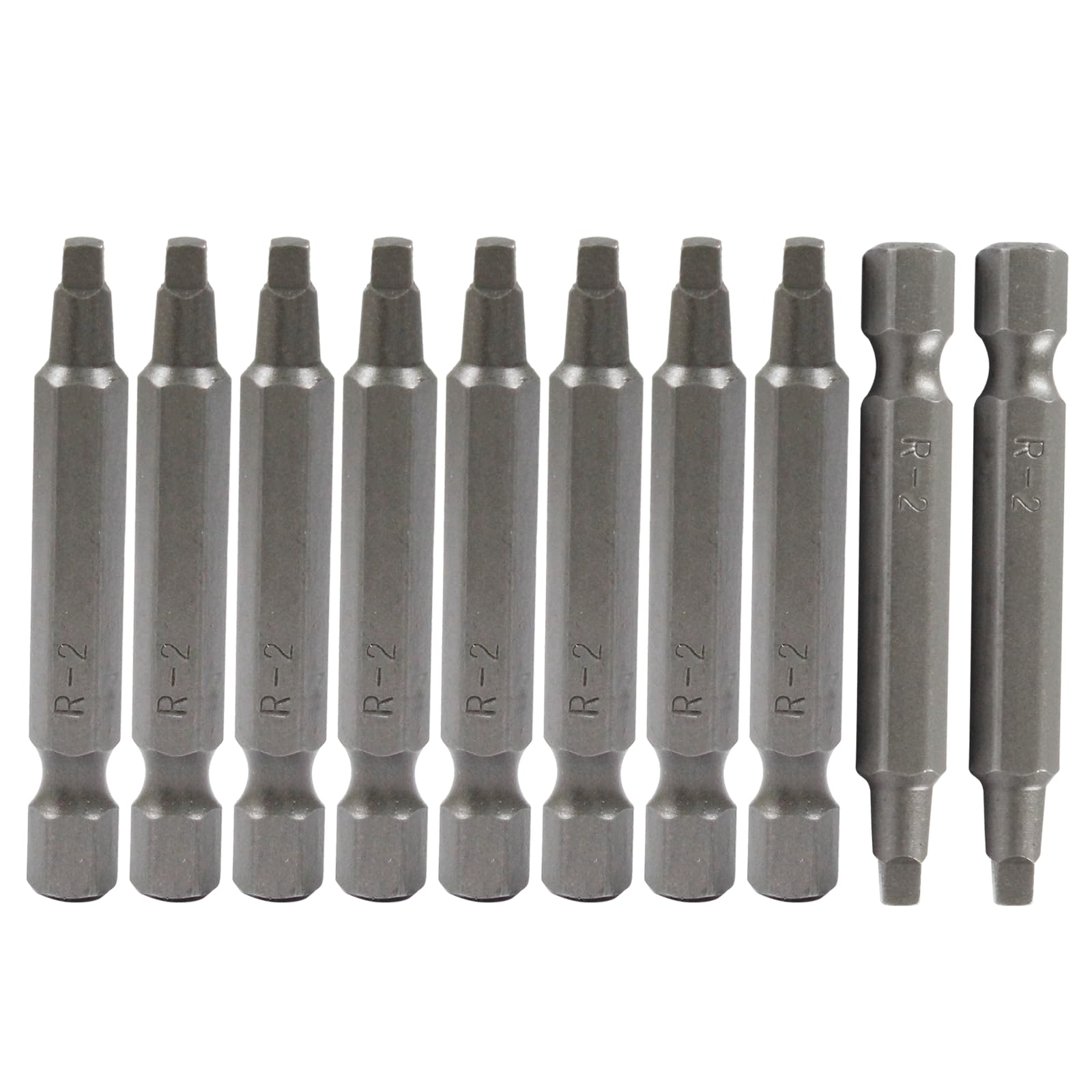 LDEXIN 10Pcs Square Drill Bit Set 1/4 Inch Hex Shank Square Screwdriver Bits #2 Roberston Bits Set 2 Inch Long Magnetic Square Bits