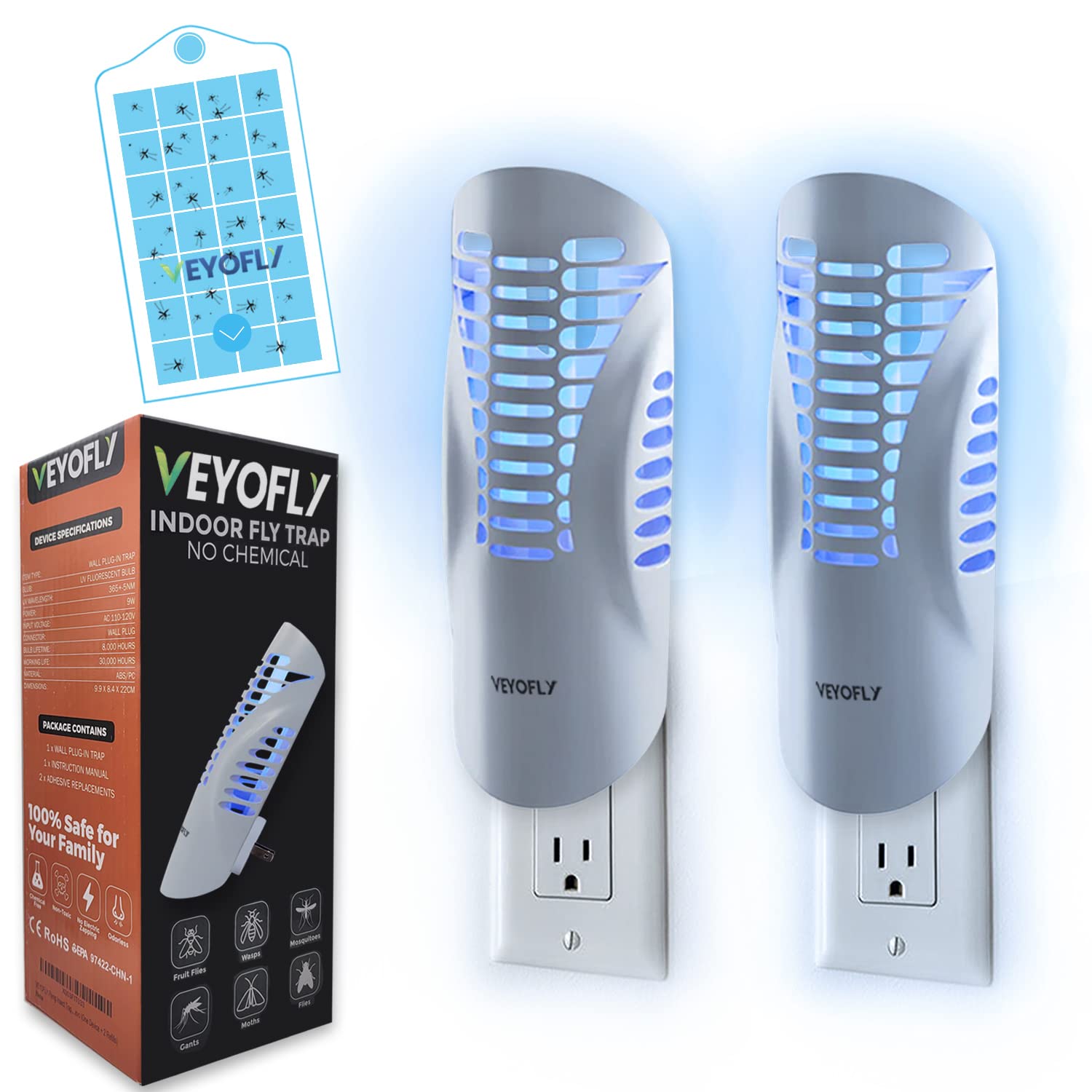 Buy VEYOFLY Fly Trap, Plug in Flying Insect Trap, Fruit Fly Traps for