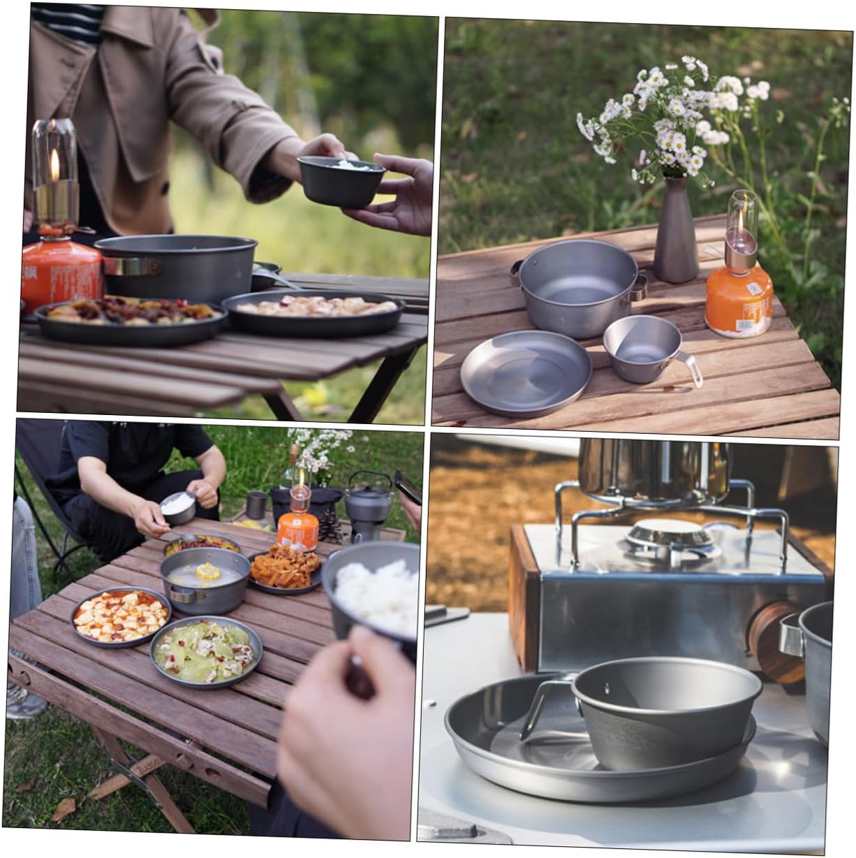 Beavorty Outdoor Camping Food Plate Aluminum Alloy Bbq Snack Tray Portable Picnic Serving Dish for Hiking and Travel