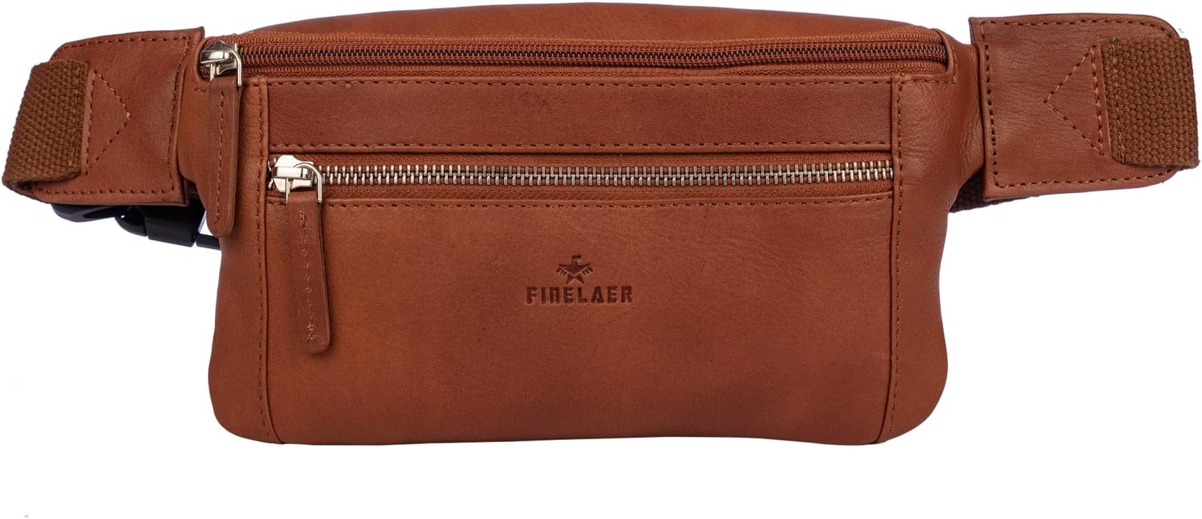 FINELAER Leather Waist Pack Zipper Pockets Adjustable Fit Stylish Design (Penny)