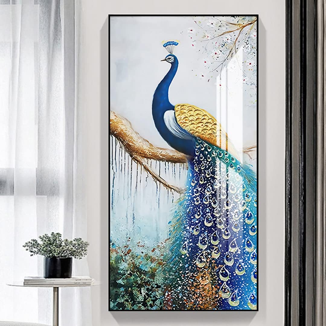 Amazon｜KOOSY現代アートインテリア絵画 孔雀の動物の絵 リビング