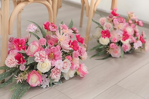 Miniatura 70 de YYHUAWU Juego de flores artificiales, caja de hojas de flores falsas con tallos para ramos de boda, centros de mesa, arreglos florales, decoración