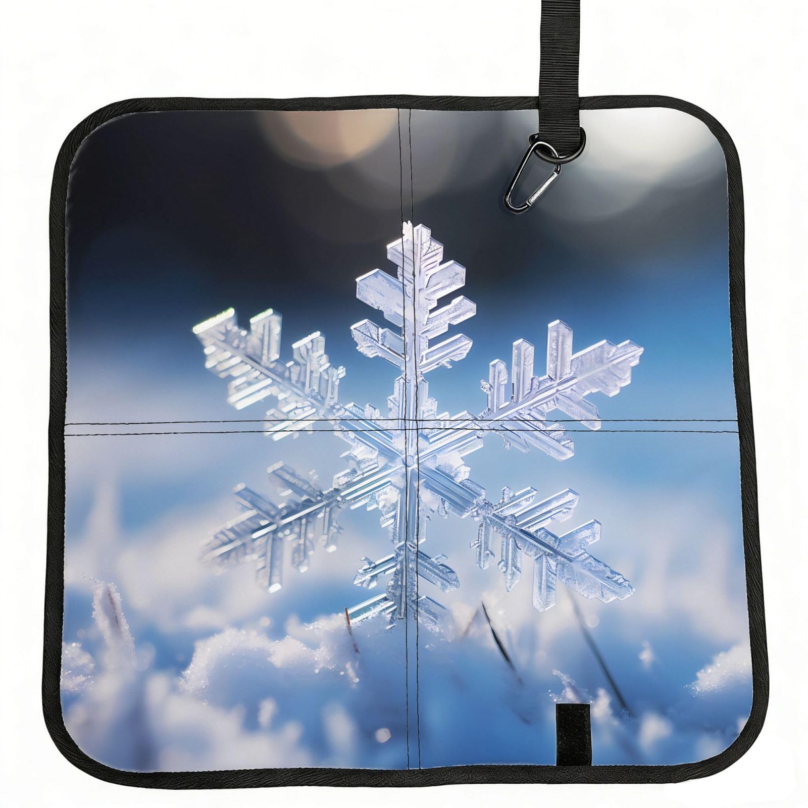 WZYCWB snowflake Foldable Seating Cushion with Carabiner - Stadium Mat for Camping, Hiking and Outdoor Activities
