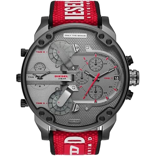 Diesel Mr. Daddy 2.0 Men's Watch with Oversized Chronograph Watch Dial and Stainless Steel, Silicone or Leather Band