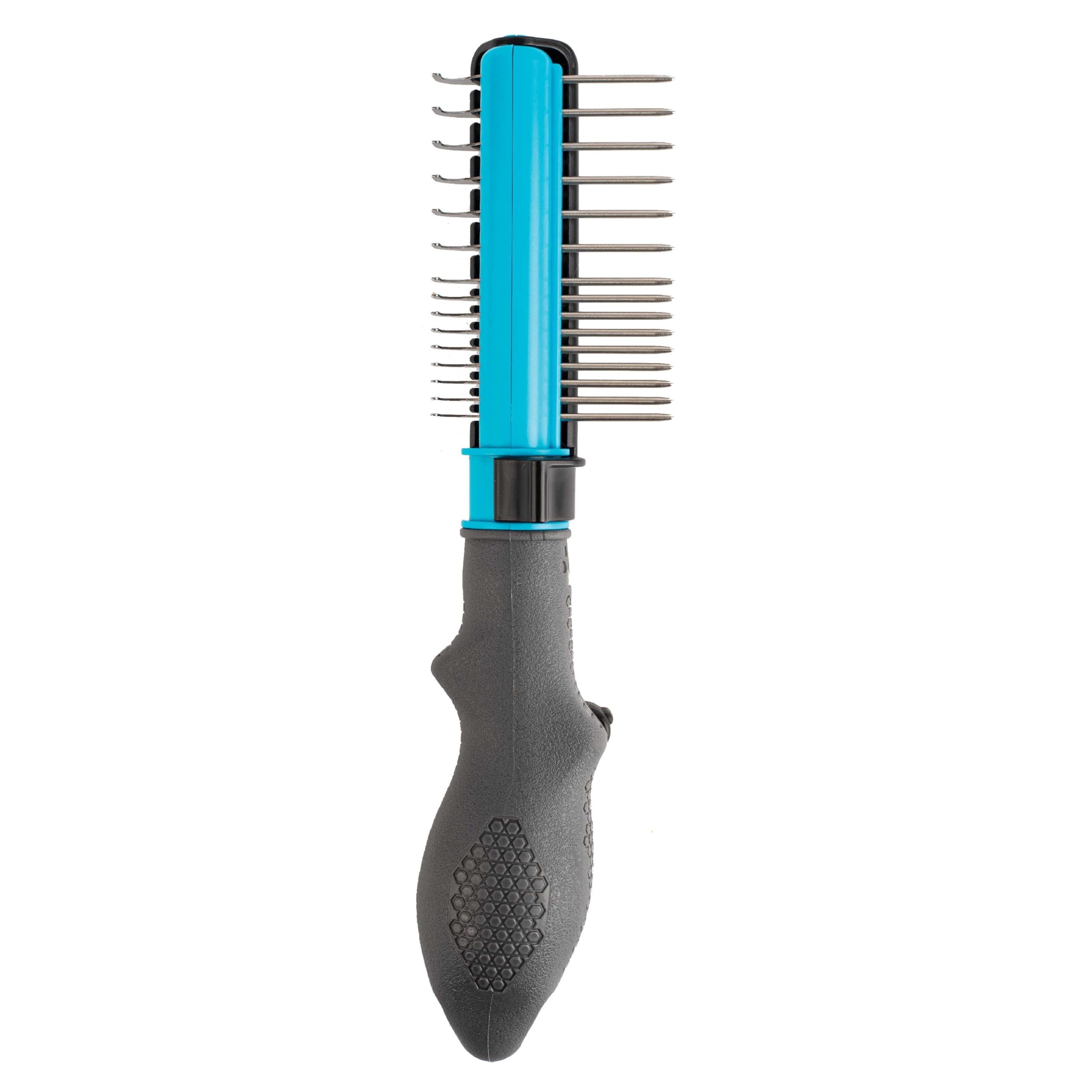 FURminator Outil de toilettage 2 en 1 pour chiens, 1 pièce, outil de démêlage avec peigne pour tapis, enchevêtrements et entretien sur pelages bouclés, longs, soyeux et câlins