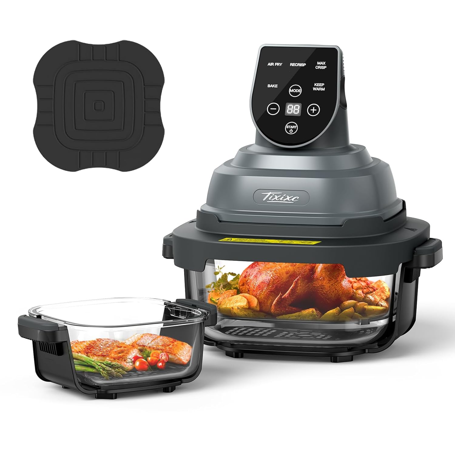 5-in-1 Portable Glass Air Fryer, 4QT
