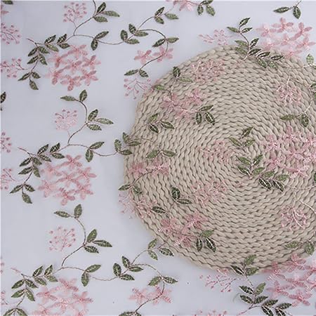 Amazon 生地 布 ポリエステル レース生地 刺繍 ジャカ一ド生地 カットクロス 花柄 肌に優しい ハンドメイド 手作り 手芸 裁縫 Diy 衣装材料 洋服 ドレス ワンピース カーテン などに適用 幅130cm 長さ180cm 布 生地 通販