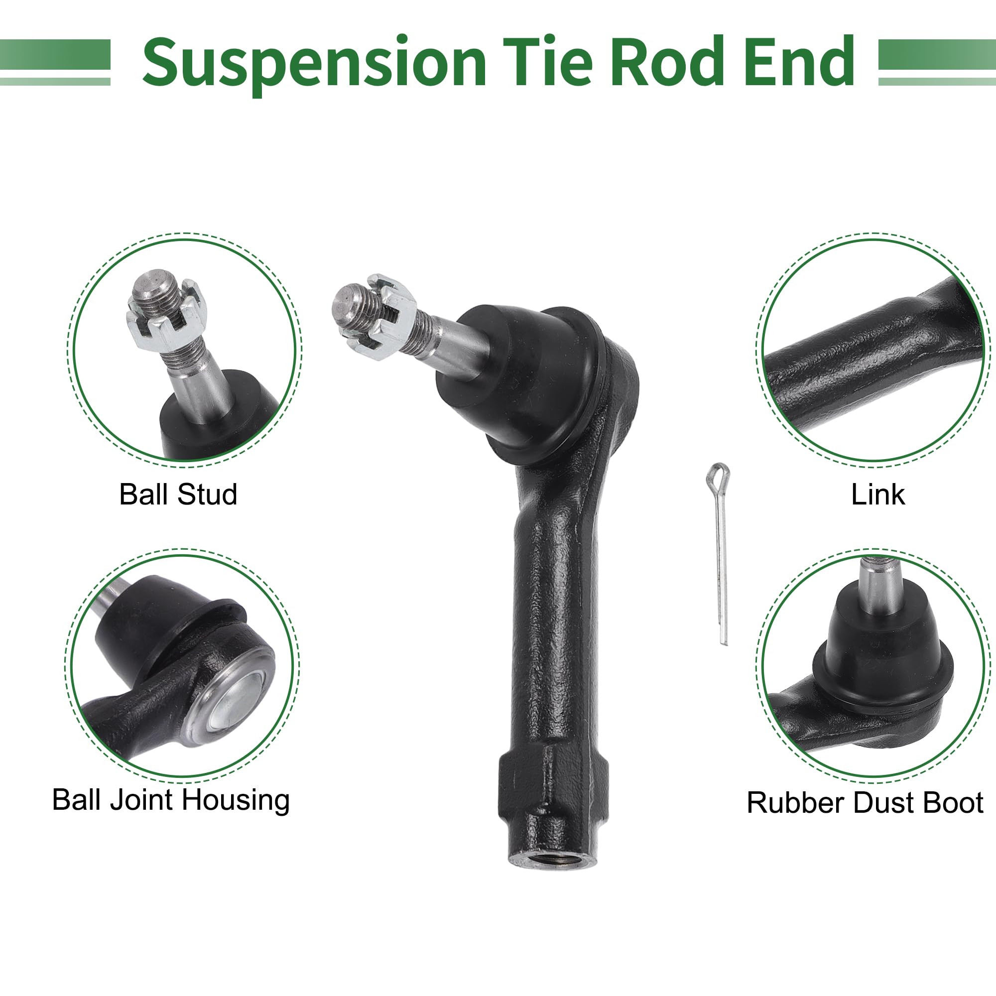 QUARKZMAN 8Pcs Kit De Suspensión Delantera: Extremo De Barra De Dirección Interior Y Exterior Rótula Superior E Inferior Para Chevrolet Equinox Para GMC Terrain