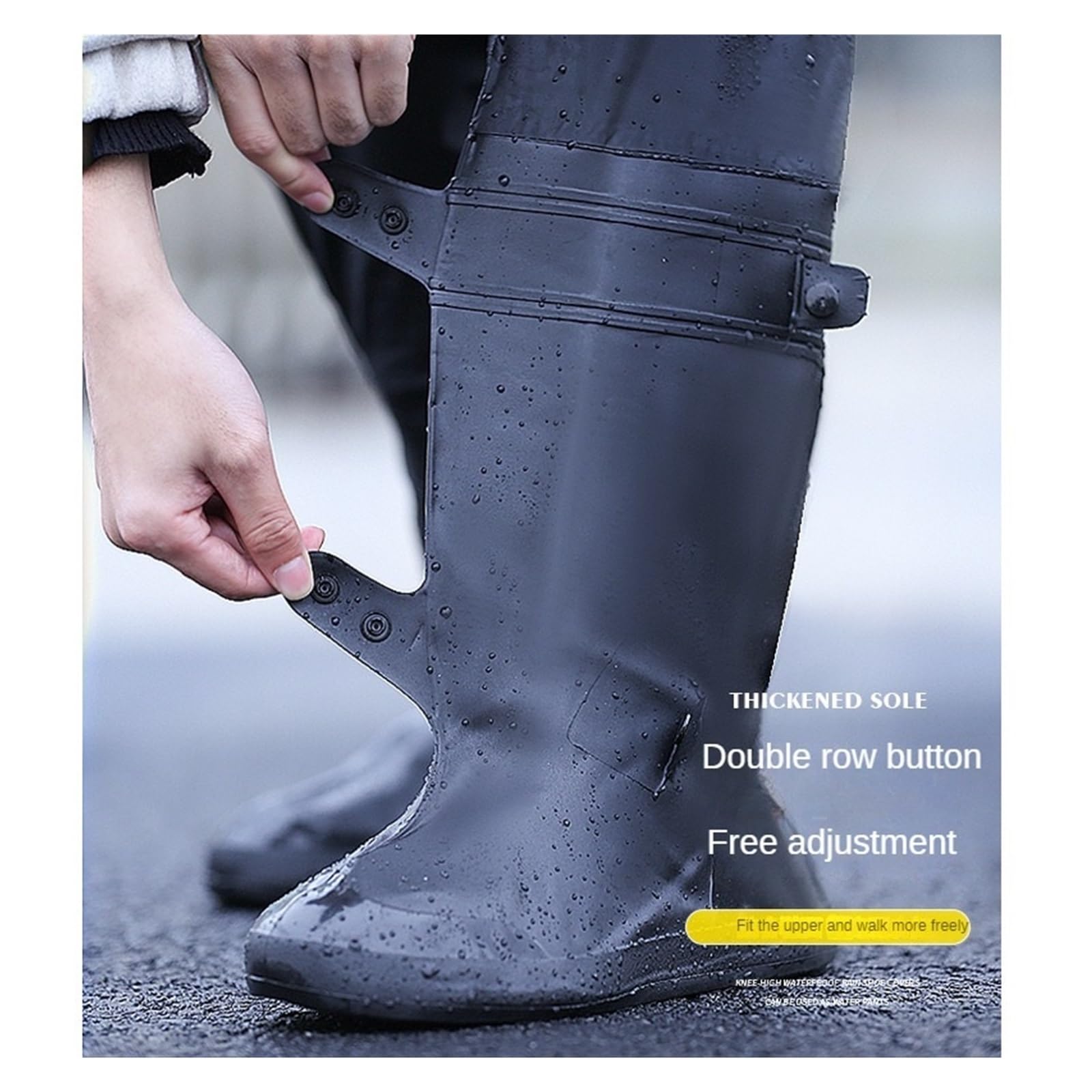 Anti Slip Thickened Wear-resistant Knee Length Rain Shoe Cover Waterproof Cycling Water Pants And Rain Pants Rainy Days