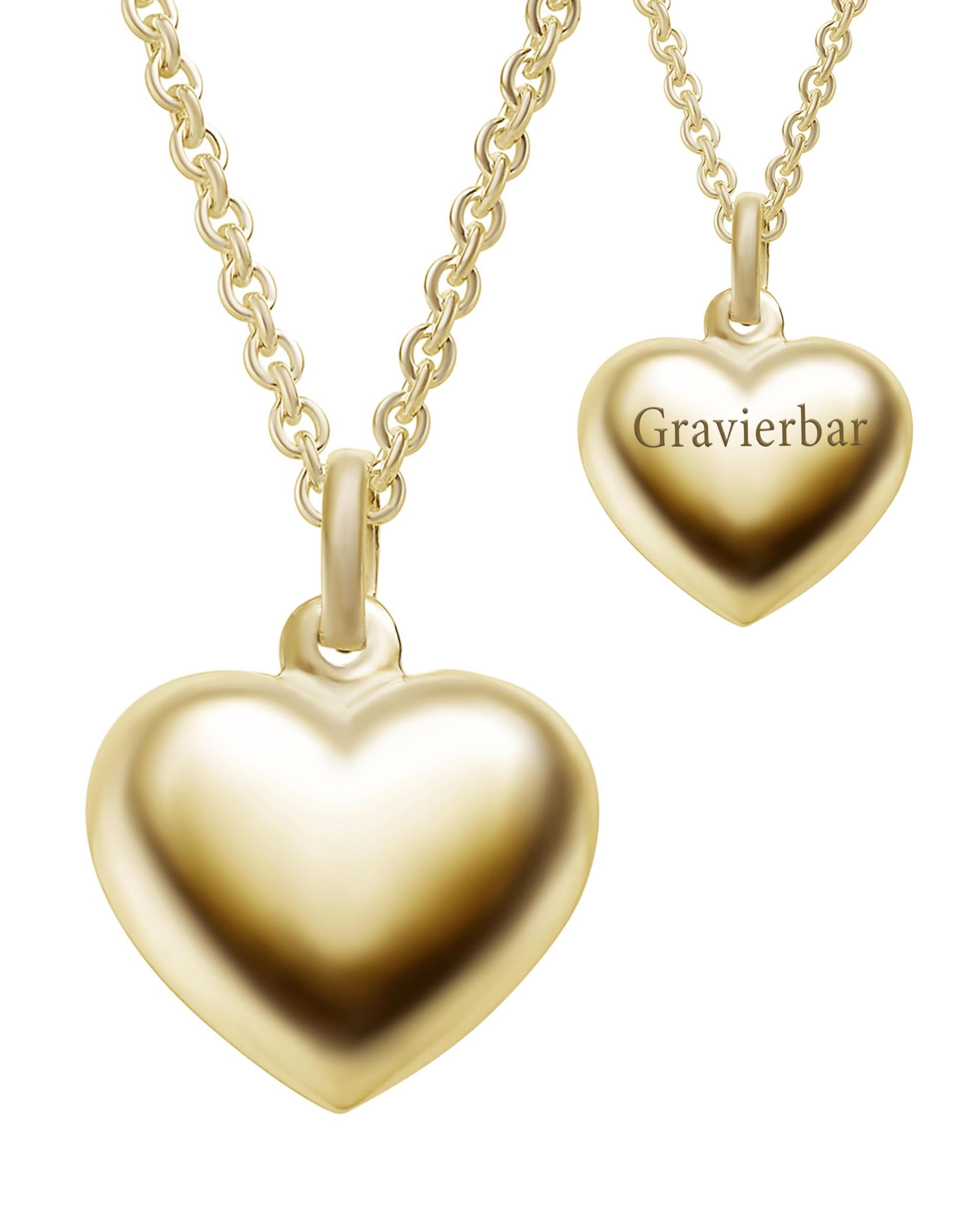 Amoonìc Herzkette Gold mit Gravur Halskette Damen Silber 925 vergoldet | Frauen Kette mit Herz Anhänger personalisiert Initialen Buchstabe Name zum Gravieren, Schmuckgeschenk für Sie Freundin Mutter