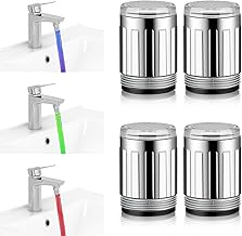 Robinet d'Eau LED Coloré - 4 Pièces Avec 3 Couleurs, Sensible À La Température, Capteur De Température Pour Salles De Bains, Cuisine