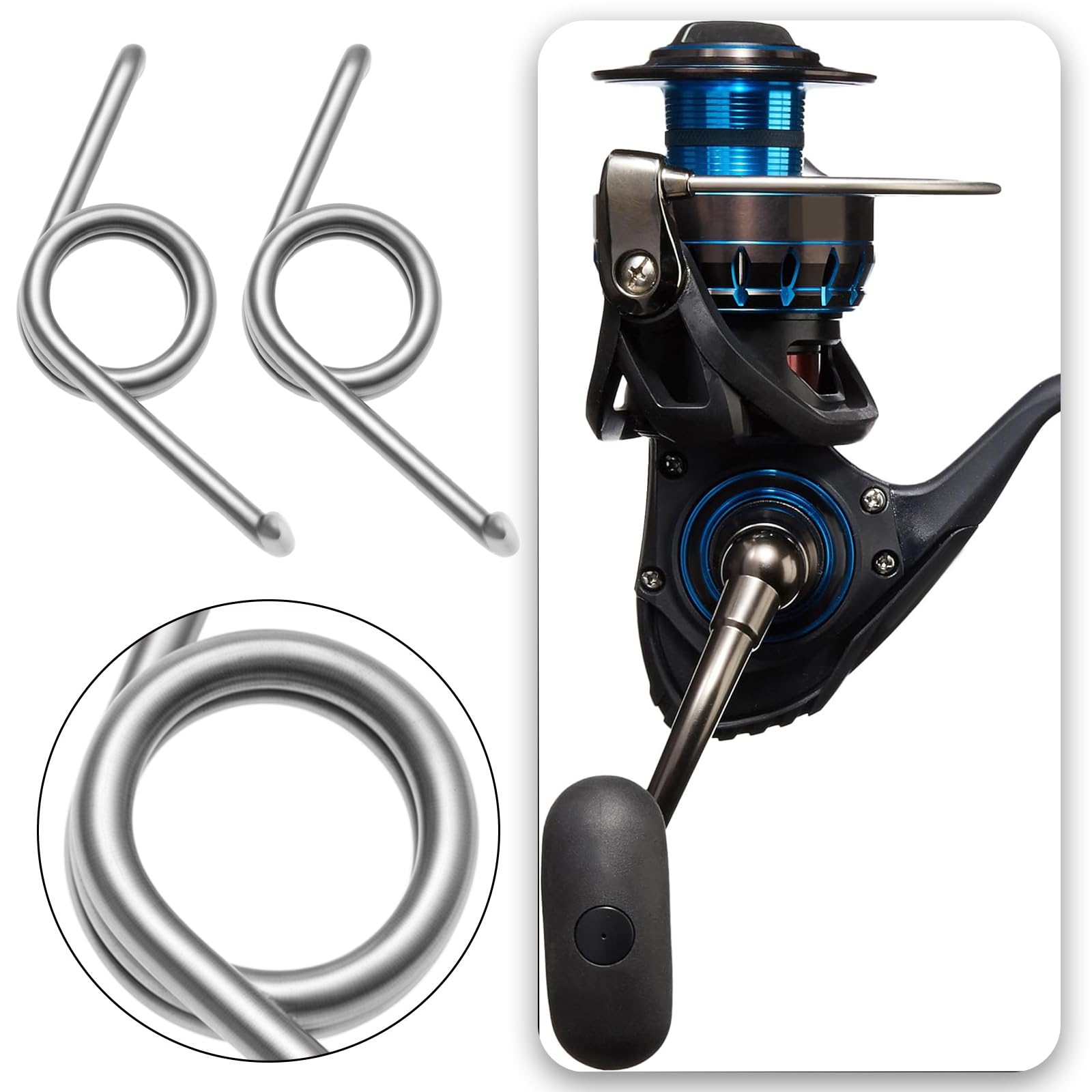 4 Piezas de Carrete de Pesca Giratorio Carrete de Resorte de Larga Duración Reparación de Carrete de Resorte Piezas de Repuesto Accesorios de Pesca Compatibles con Daiwa