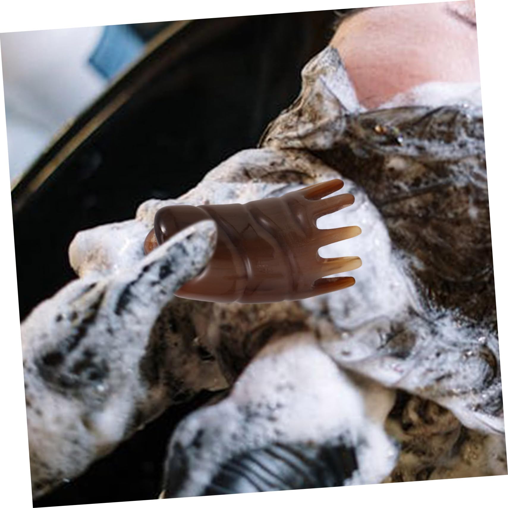 PACKOVE 2 Piezas Cepillo de Masaje para Cabelludo de de Yak Herramienta de Limpieza y Exfoliación del Cabello Cepillo Ergonómico para Masajear y Limpiar el Cabelludo Diseño Portátil y