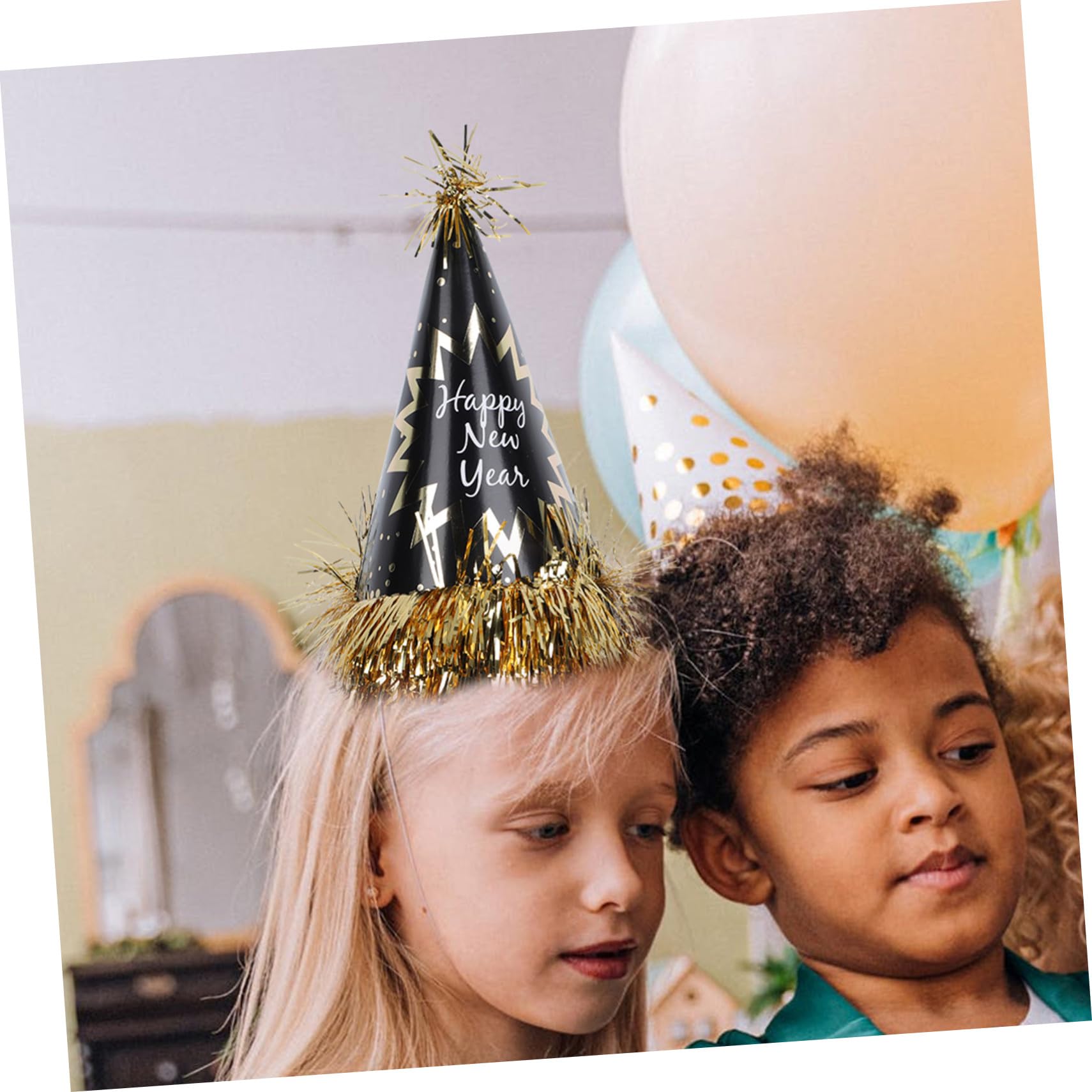 Silvester Partyset Neujahrsdeko mit Papierhüten Kopfband Tröten und Perlenkette Bunte Silvester Partyhüte für Jahreswechsel Vielseitig Einsetzbar für Neujahrsfeiern und Geburtstage