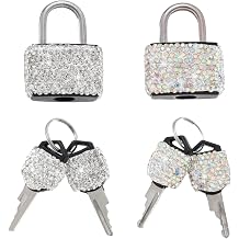 2 Pcs Small Locks with Keys Mini Luggage Locks Bling Keyed Padlock with Key Metal Lock for Locker Suitcase,Backpack,Boxes,Laptop BagWhite+Colorful