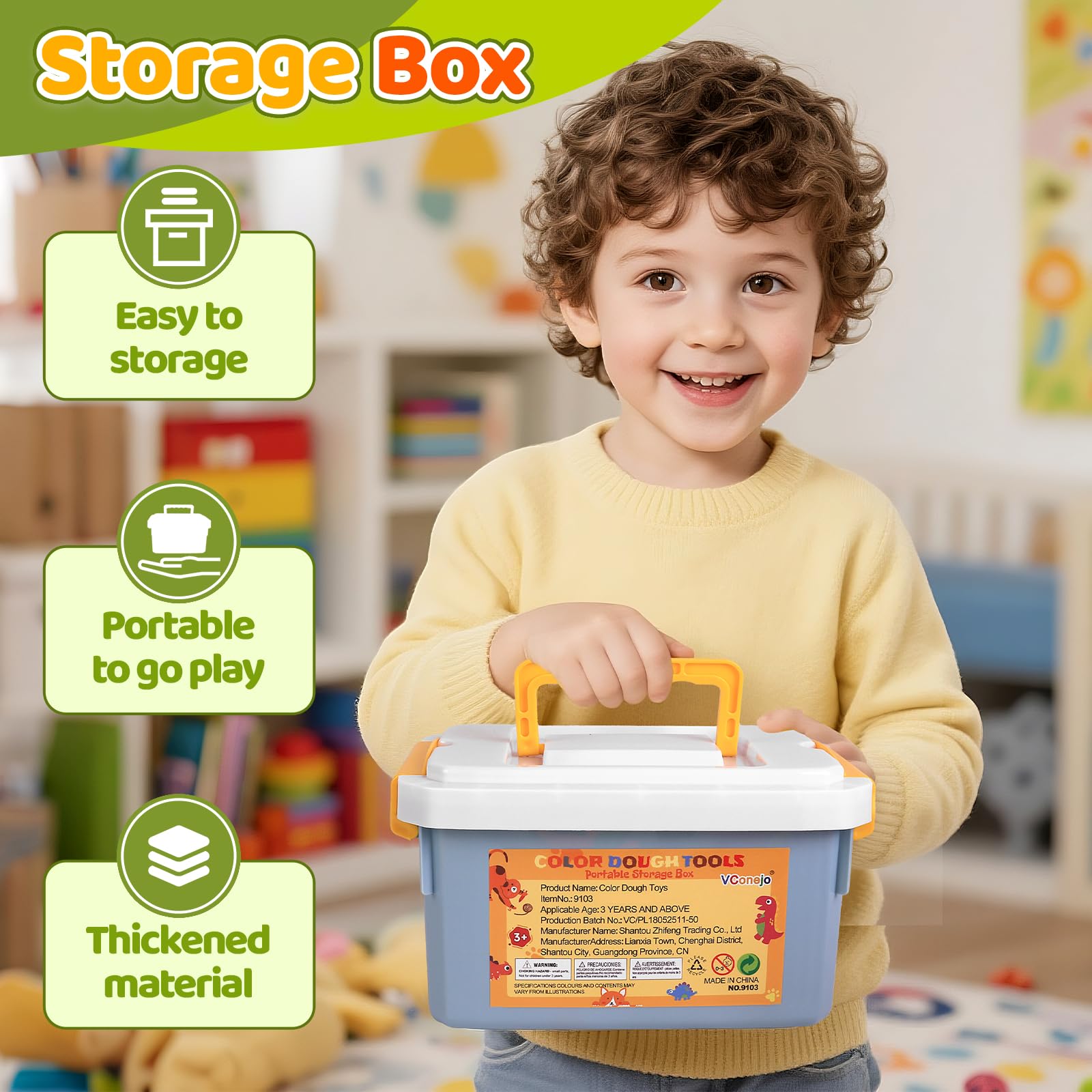 Dough Play Tools Sets for Kids, 22pcs Clay and Dough Accessories for Toddlers with Storage Box, Silicone Mat, Rolling Pins, Safety Scissors, Mini Knife,3D Dino & Animal Molds, Gift for Boys Girls