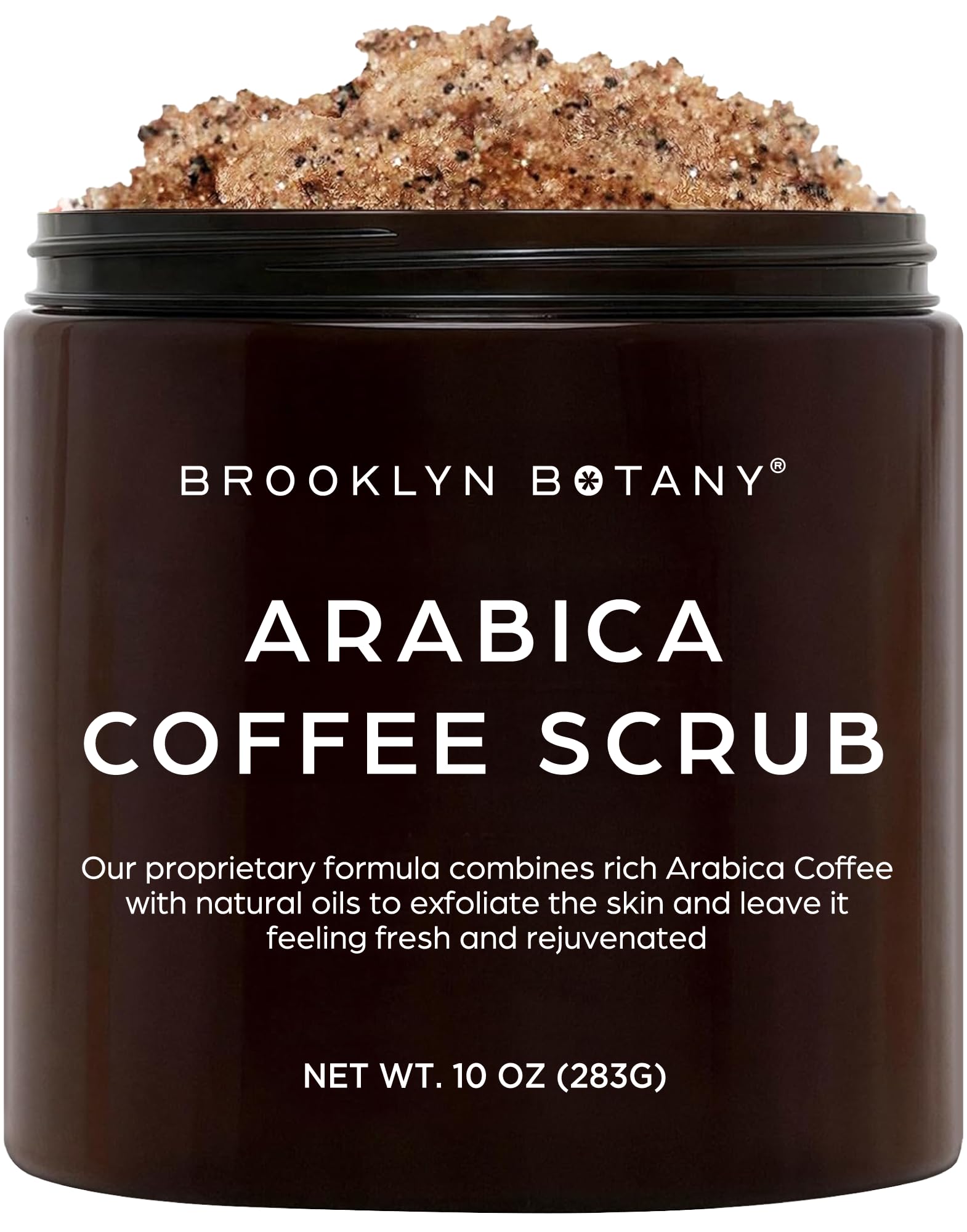 Brooklyn Botany Arabica Coffee Body Scrub – feuchtigkeitsspendendes und peelendes Körperpeeling für Gesicht, Hand, feine Linien, Falten – tolles Geschenk für Frauen und Männer – 284 ml