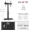 AOKCOS TV Stand Floor Stand Height 1350 mm for 32-55 65 70 Inch TVs Tilting Swivelling & Height-Adjustable TV Stand Universal TV Stand Max VESA 400 x 400 mm 40 kg (Black)