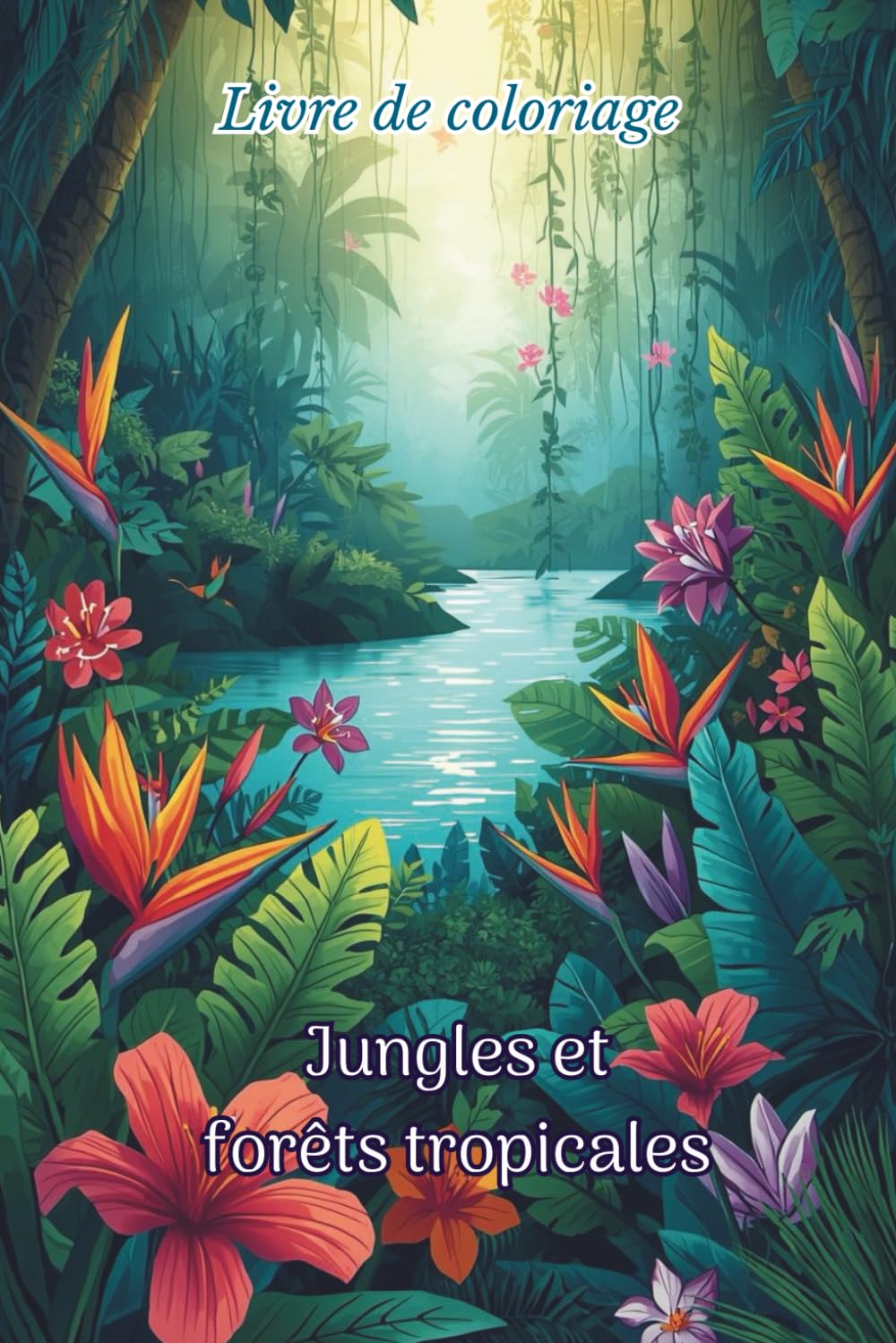 Livre de Coloriage Jungles et forêts tropicales: 50 paysages de nature à colorier pour adultes et ados – Coloriage nature relaxant et anti-stress, zen, détente, méditation, créatif
