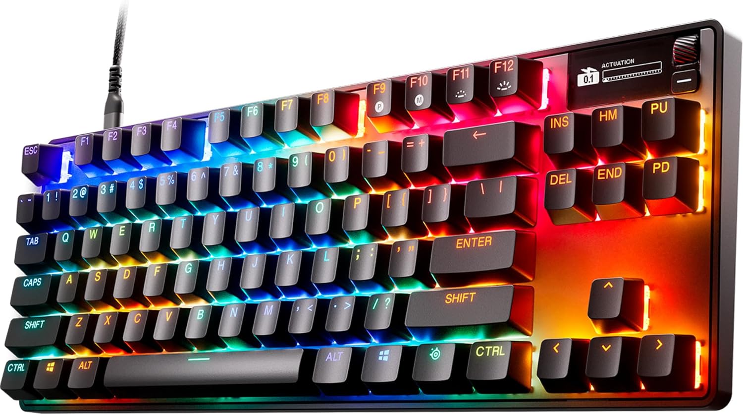 SteelSeries Apex Pro TKL Gen 3 Mechanical Gaming Keyboard with OmniPoint 2.0 HyperMagnetic Adjustable Switches, USB, 108 Keys, RGB Backlighting