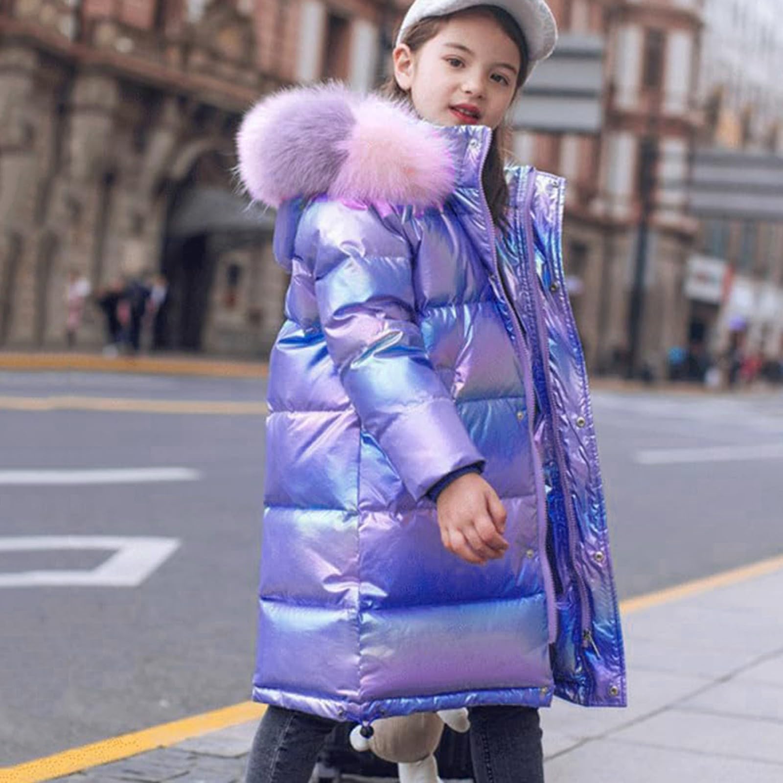 Sweatshirt Kinder Mantel Kinder Winterjacke Mädchen Winter Kapuze Outdoor Wintermantel Warme Jacke Dicke Steppjacke Winddichte Jacke