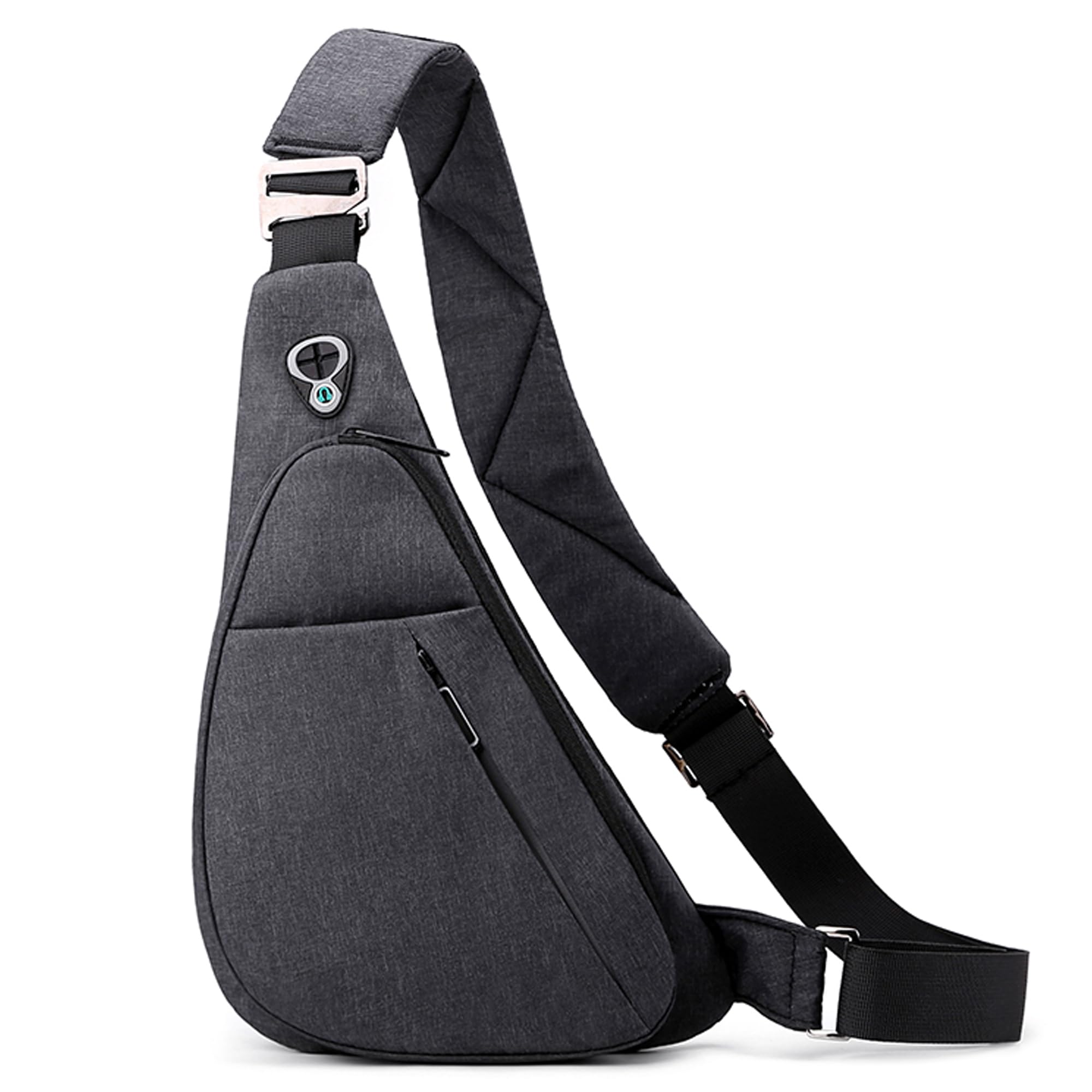Zaino Monospalla Uomo Sling Bag Zaino a Tracolla Piccolo Borse a Spalla Borse Petto Antifurto Borsa Crossbody Sport Ciclismo Viaggio Impermeabil Poliestere Spalla Destra Nera