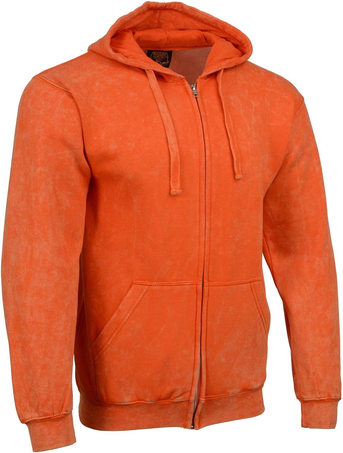 Milwaukee Leather MNG11687 Men's Orange High-Visibility Zipper Front Premium Cotton Hoodie