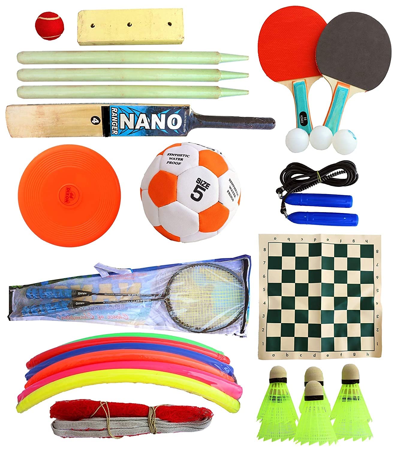 Klapp 8 in 1 Indoor Outdoor Sports and Fitness Combo- Multi Color SSTP (Size-6)-image-44