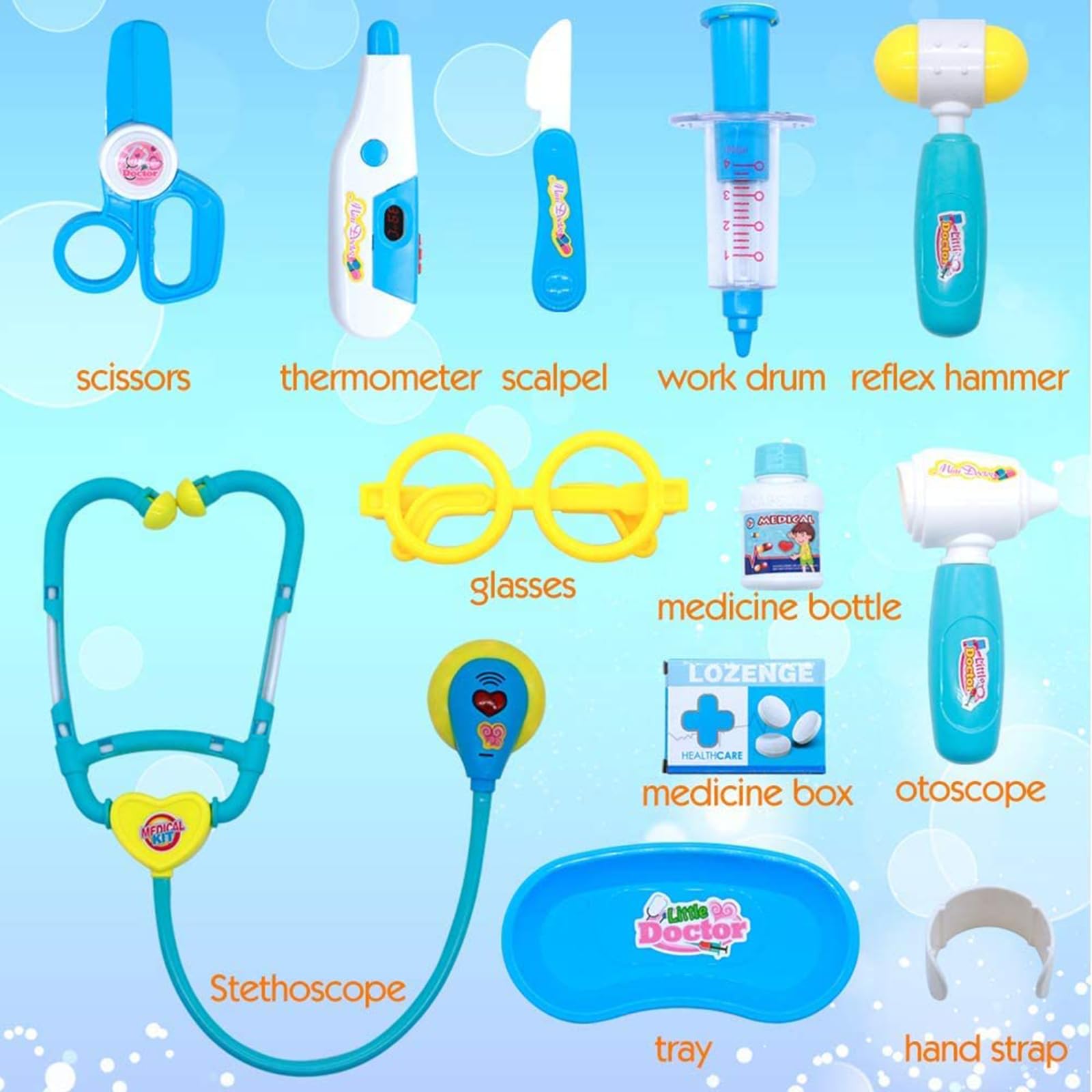 Valigetta Dottore Bambini - Giochi Bambina 3 4 5 Anni, Kit Dottoressa Bambina con Kit Medico Bambini & Stetoscopio Giocattolo, Kits Dottore Bambino - Giochi Montessori Regalo Bambino 3 4 5 Anni