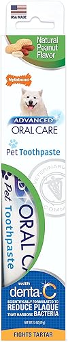 Nylabone Advanced Oral Care Pasta de dientes natural Mantequilla de maní 2.5 oz (1 unidad)