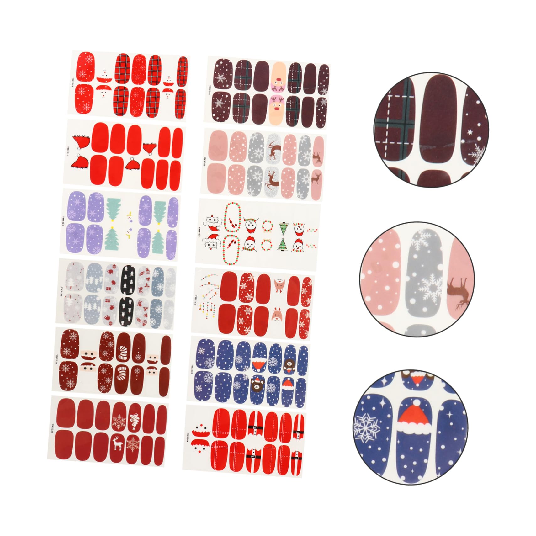 FRCOLOR 2 Set Adesivi Per Unghie Natalizi Adesivi Unghie Natale Per ie Natale Per Smalto Natalizi Decorazioni Per ie Adesivo Per ie Carta 15 Fogli * 2