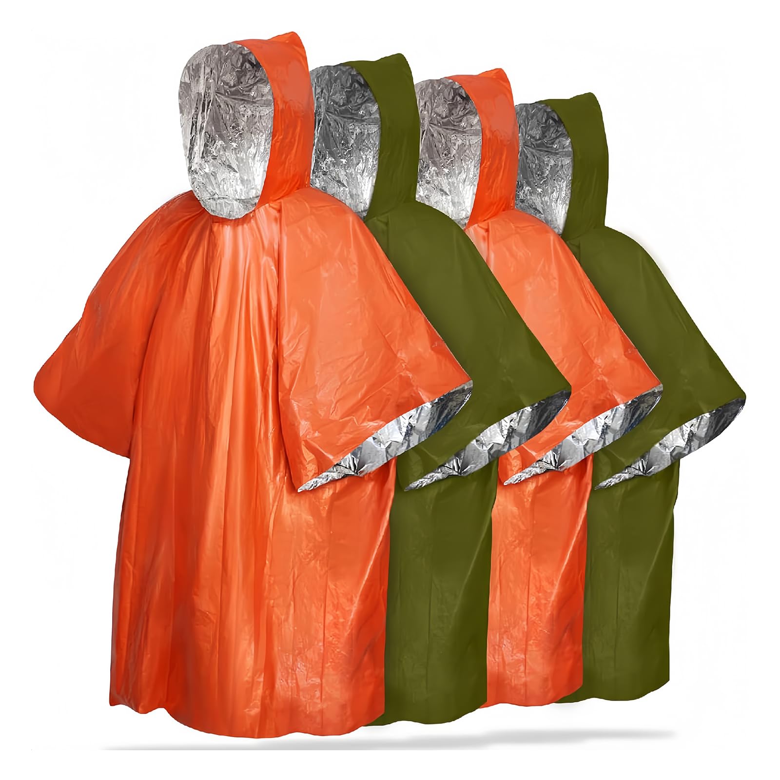 Ponczo awaryjne 4 Te zawiera pierwszą pomoc, wodoszczelne, ciepłe, odblaskowe | Koc ratunkowy, torba biwakowa i koc termiczny, unisex, nadaje się na kemping, wędrówki i w sytuacjach awaryjnych