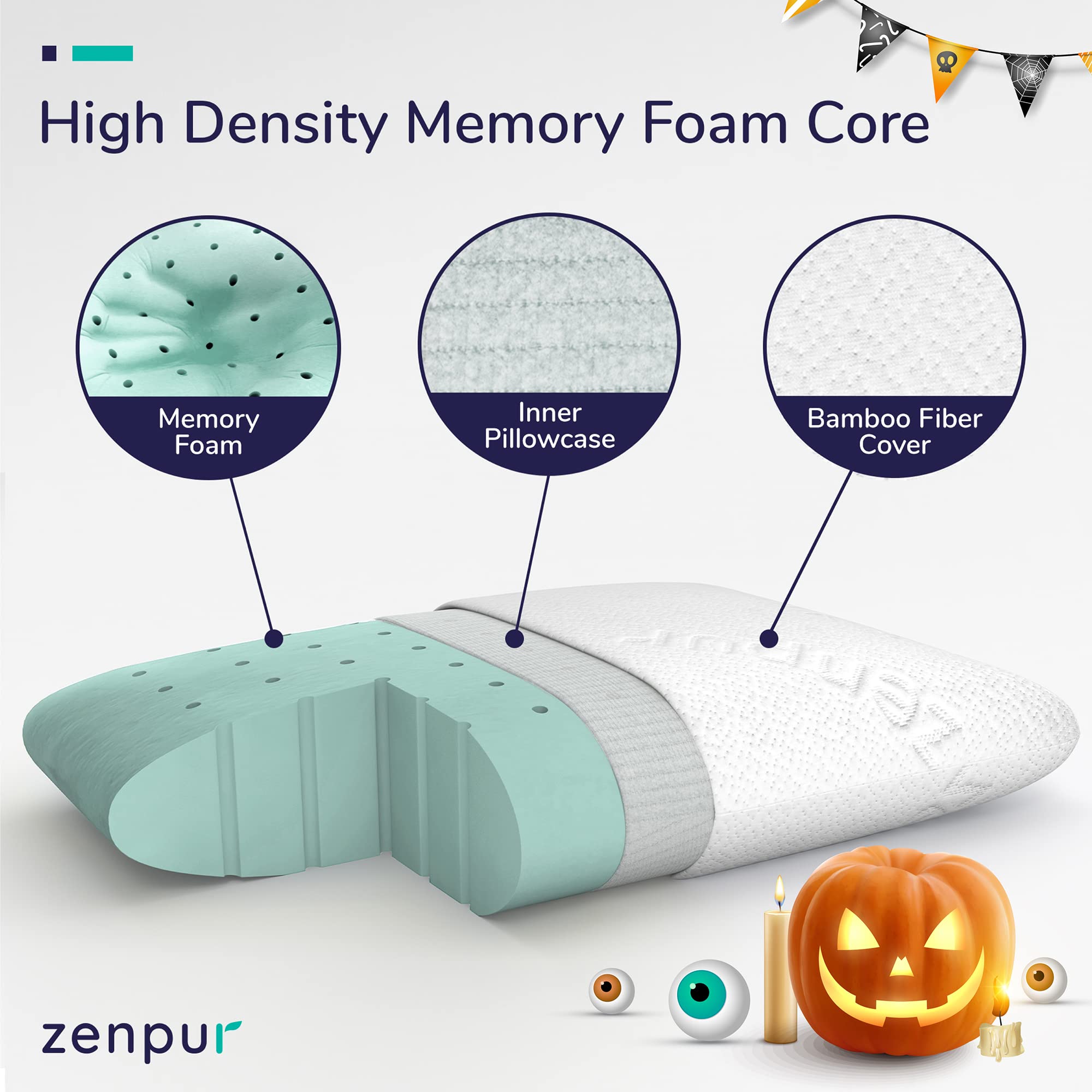 ZenPur Memory Foam Pillow Orthopedic Pillow for Neck Support Best
