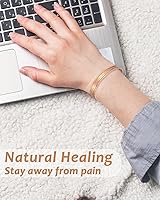 Vista 3 de EnerCoppeX Pulsera magnética de cobre para mujer, 99.99% de cobre puro con 3500 imanes Gauss (A)