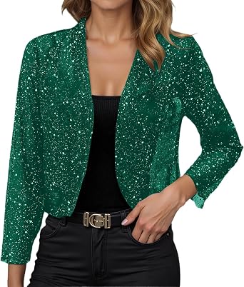 Mardi Gras Outfit for Women Dressy Jackets Evening Wear Sequin Top Bolero Dresses Jacket Pink Kimono Big Sister