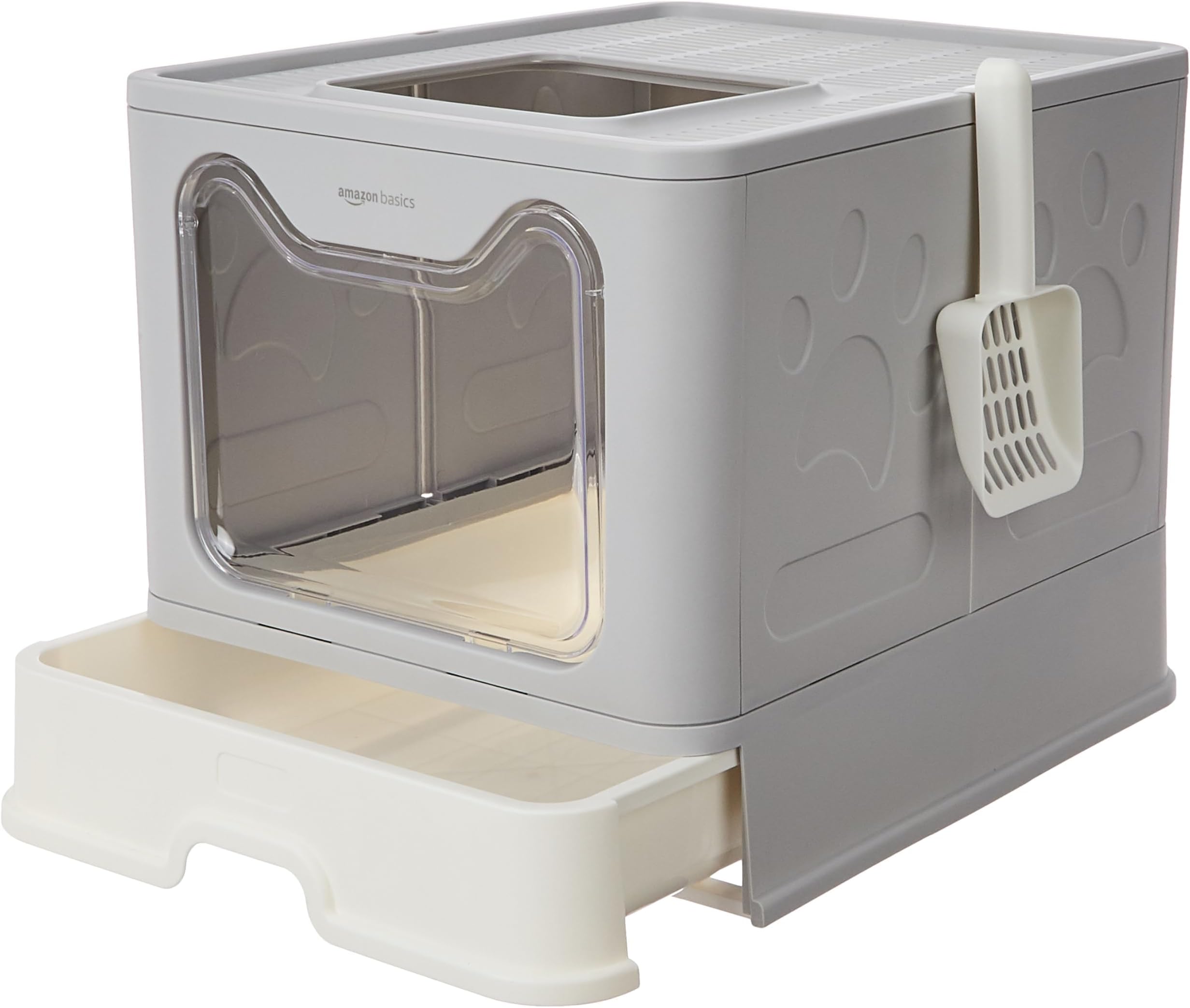 Foldable Covered Cat Litter Box with Anti-Spill Tray | Easy Cleaning | Spacious Design | Top and Side Openings