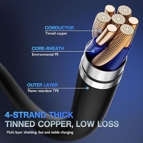 Miniatura 6 de OIITH Cable de carga para iPhone con certificación MFi, paquete de 3 unidades de 6 pies, largo para cable de carga Lightning, cable USB rápido de