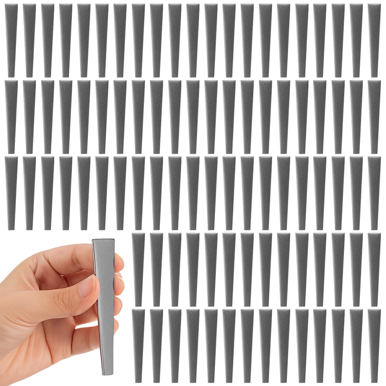 LEIFIDE 100 cunei zincati calibro 14, cunei conici da 8,5 cm, utilizzati con fascette a cuneo Wt per collegare pile e versare pareti