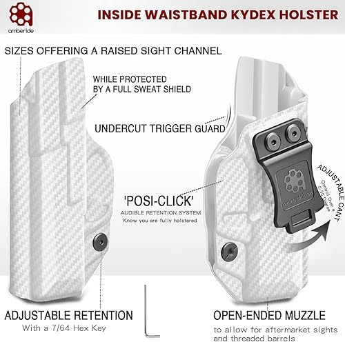 Miniatura 2 de Amberide IWB & OWB KYDEX Funda ajuste Sig Sauer P320 Carry  P320 Compact  P320 M18 Pistola, funda de transporte oculta en la cintura interior,